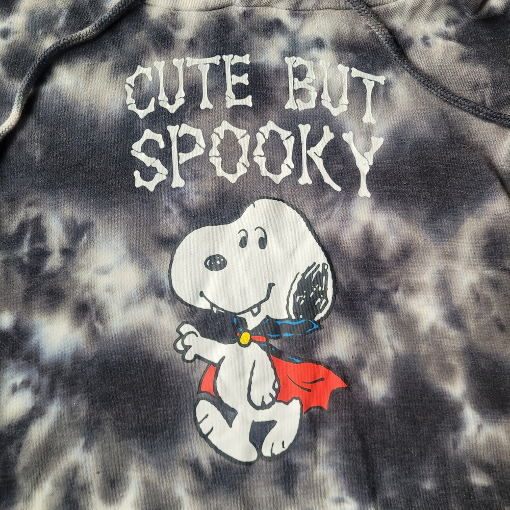 Vampire Snoopy Gray and White Tie-Dye 'Cute But Spooky' Hoodie - Picture 2 of 6